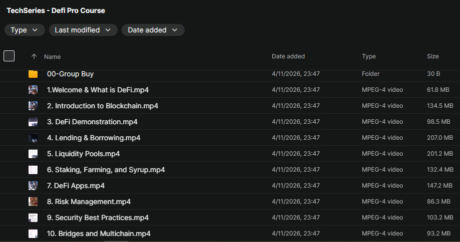 TechSeries - Defi Pro Course