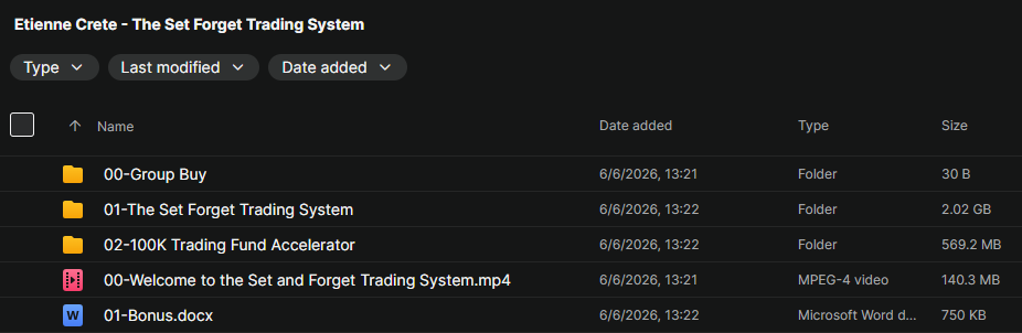 Etienne Crete – The Set & Forget Trading System Download