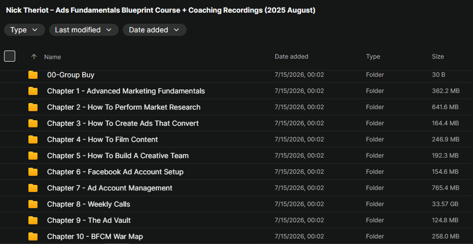 Nick Theriot – Ads Fundamentals Blueprint Course + Coaching Recordings (2025 August) Download