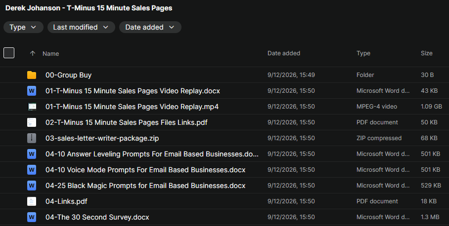 Derek Johanson – T-Minus 15 Minute Sales Pages Download
